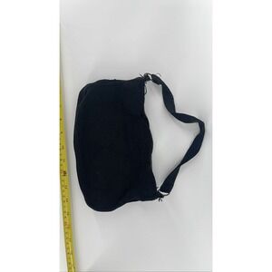 Vtg 40s Black Corde Handbag Purse Art Deco Textured Square Spiral‎ Scalloped